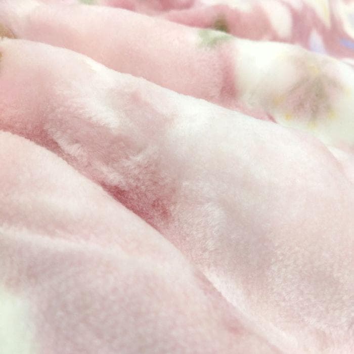 日本製　新品　衿3層本体２層構造　シングル　毛布　温泉毛布　遠赤外線効果　花柄