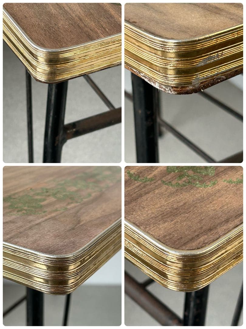 ヴィンテージ　昭和レトロ　鉄脚テーブル　作業台　ダイニング　机ミッドセンチュリー