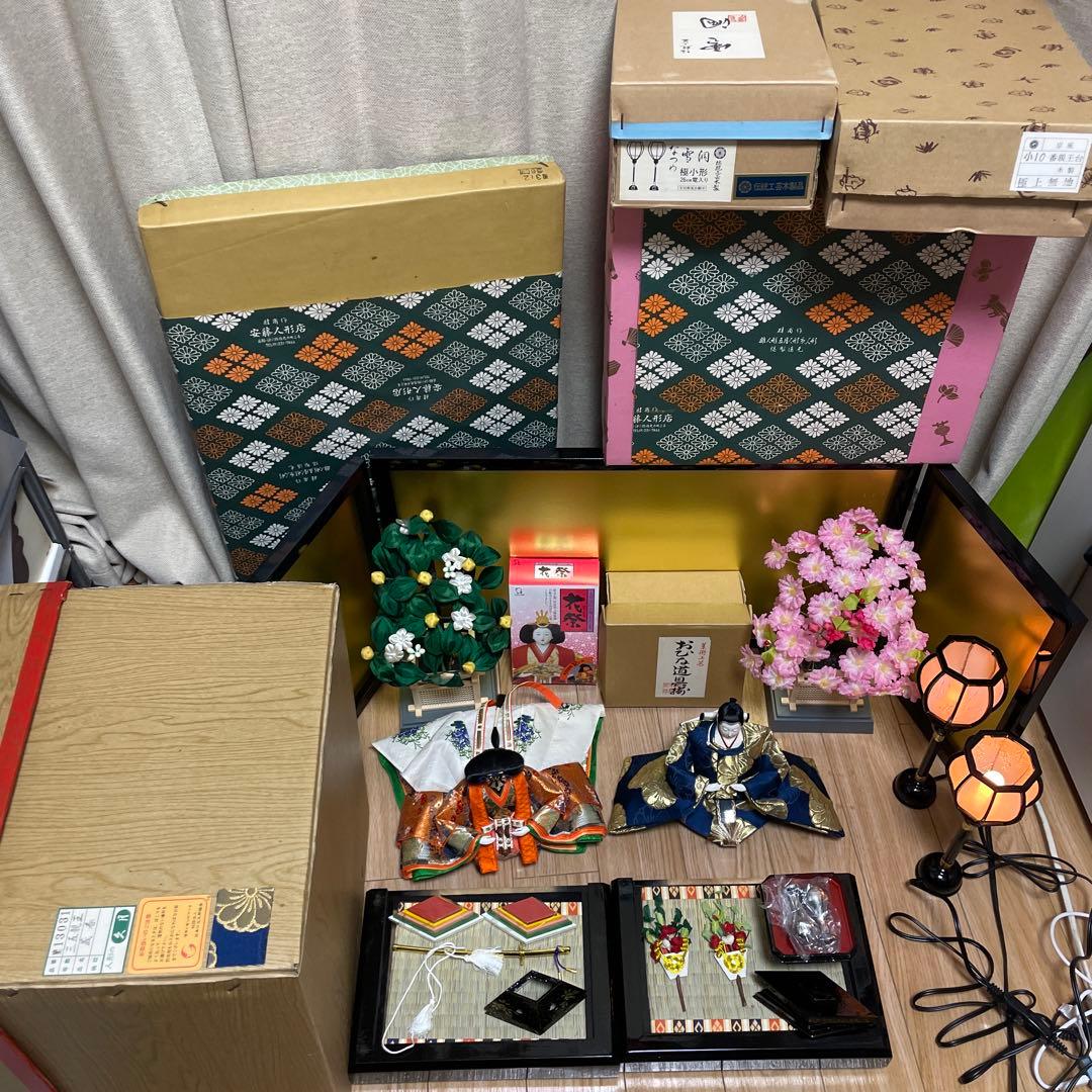 【美品】久月　雛人形セット　三五親王　親王飾り　義春　付属品多数