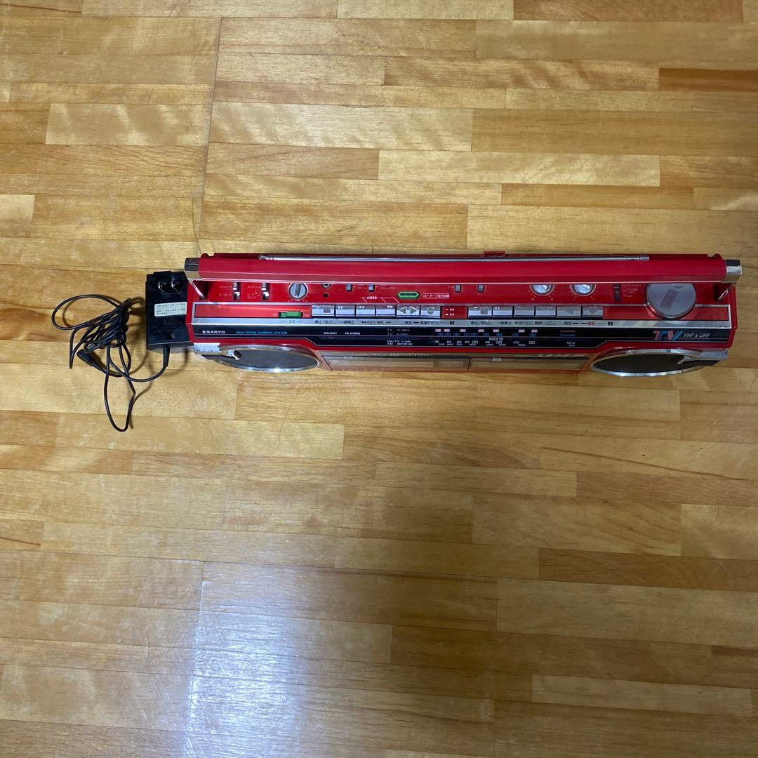 【送料無料】懐かしのダブルカセットプレーヤー サンヨー コンセント付 昭和レトロ