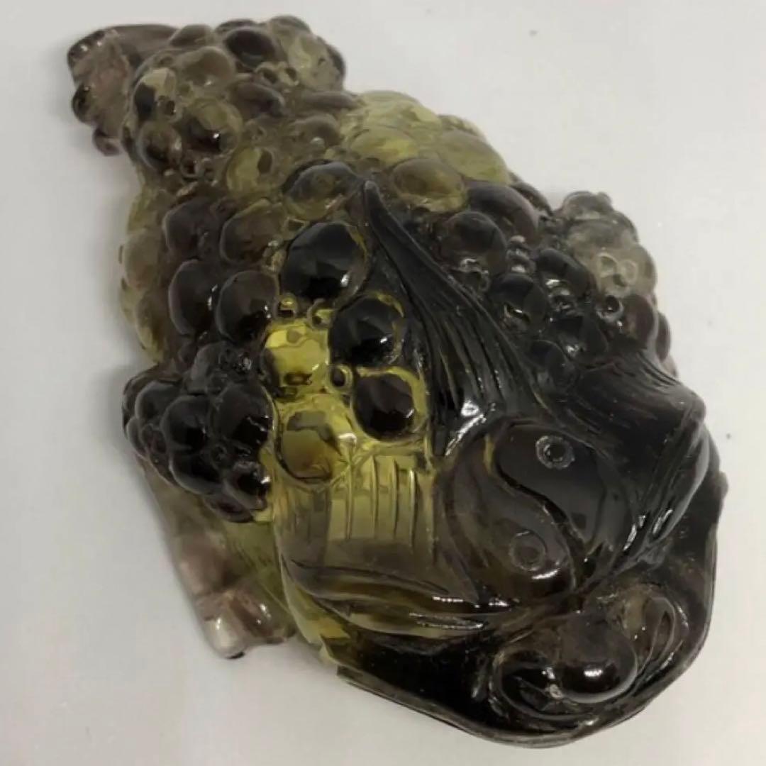 3本足のカエル　金運　レモンクオーツ　三脚蟾蜍　風水　レア