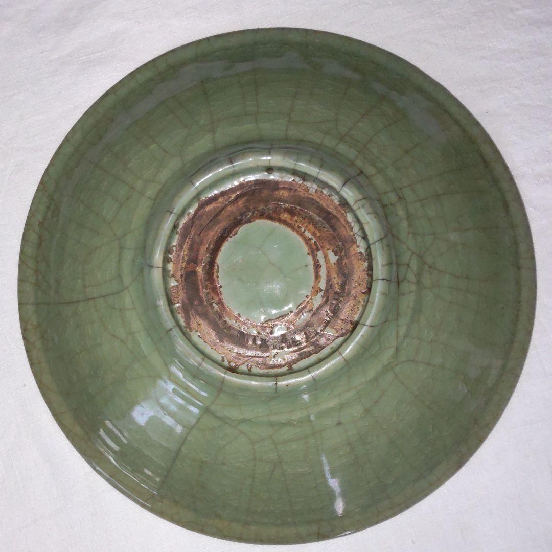 元～明、龍泉窯青磁大盤。