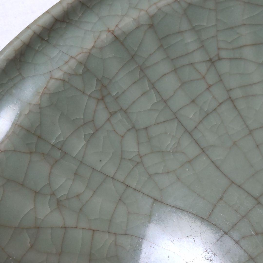 元～明、龍泉窯青磁大盤。