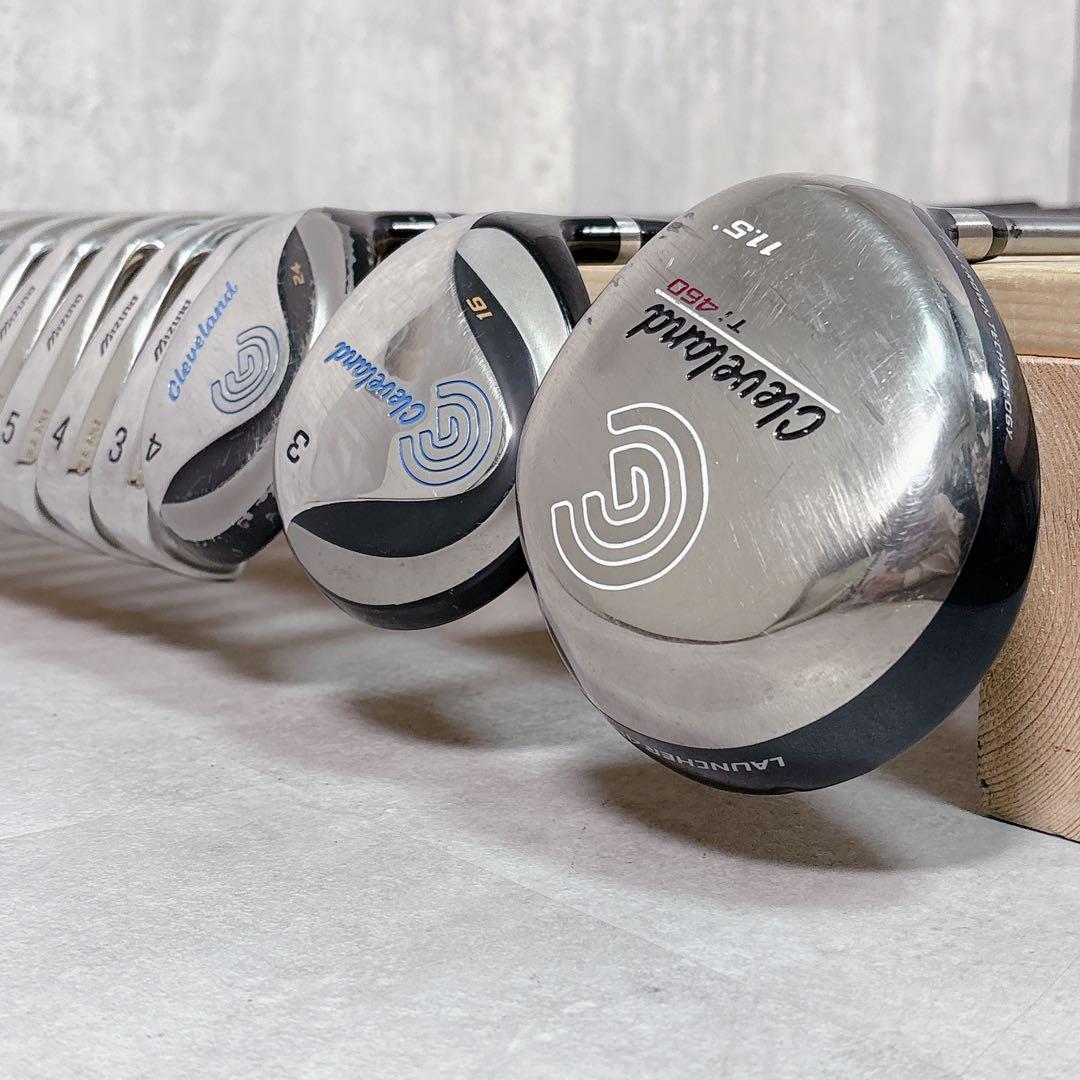 V961 ミズノ 他 ゴルフクラブ メンズ フルセット ルコック 黒 青 初心者