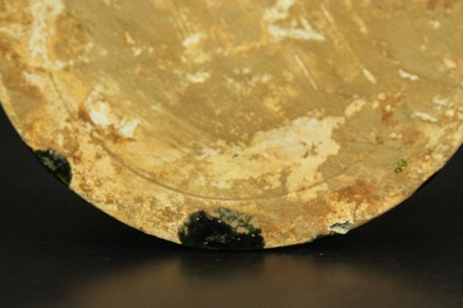 中国美術 緑釉 貼蓮花魚紋 装飾壷 高27.5cm(LC150)