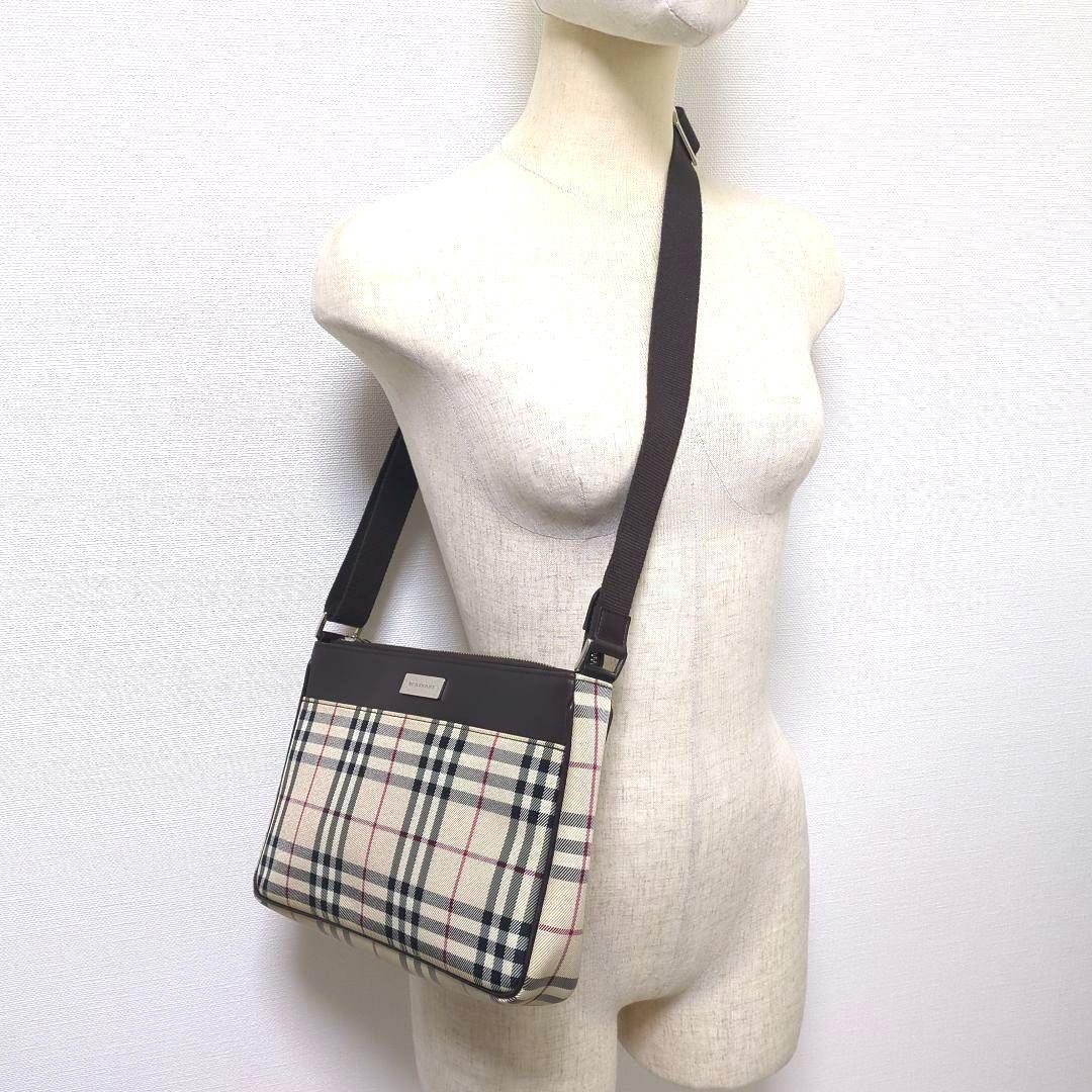 【美品】BURBERRY ノバチェック キャンバス レザー コンビ ショルダー