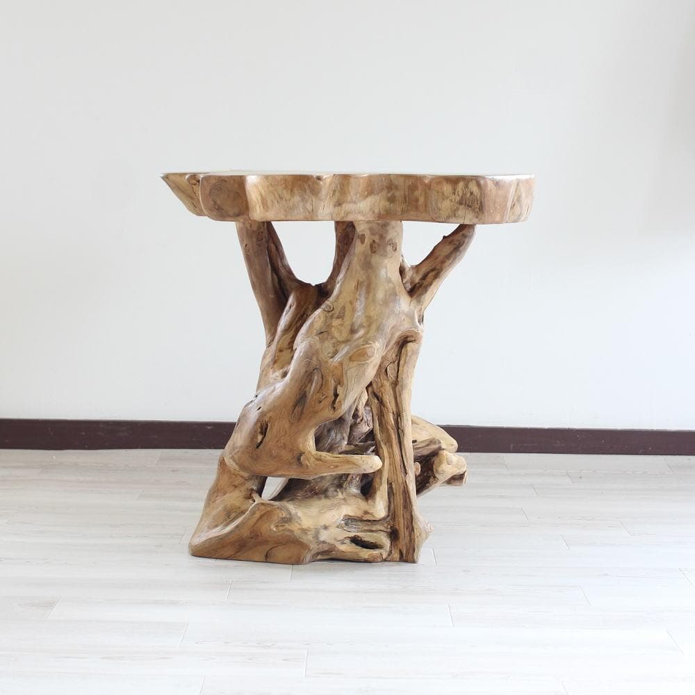 在庫処分 １点もの テーブル 木製 チーク材 天然木 切り株 カフェ 花台 A