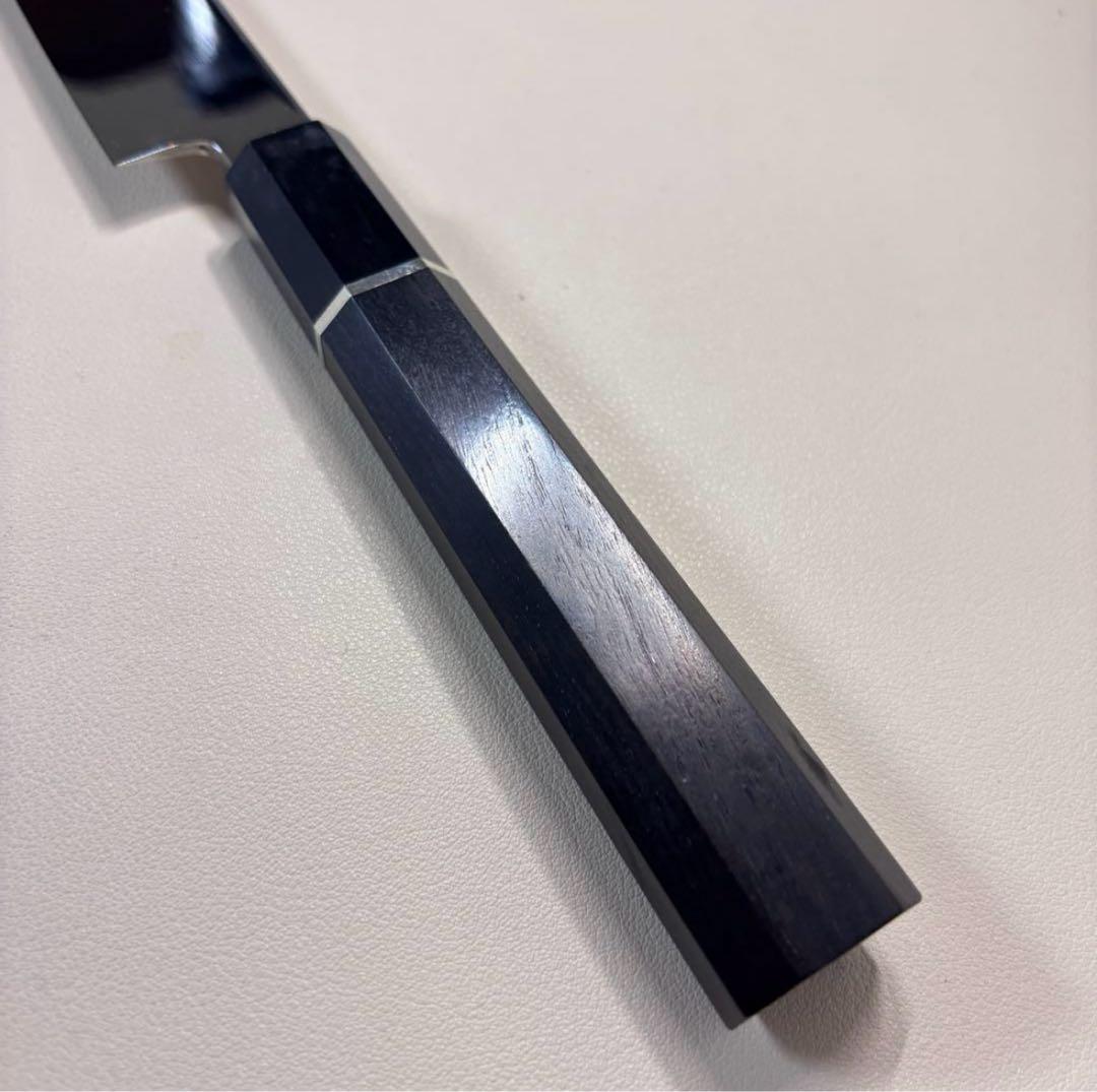 270mm先丸柳刃包丁 鏡面　黒檀黒水牛銀巻八角柄 刺身包丁 全鋼+