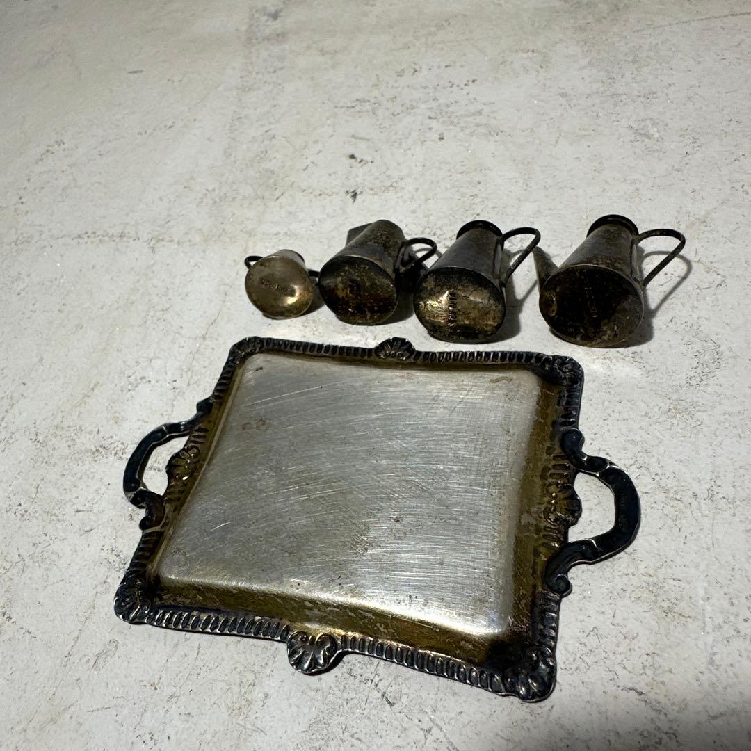 希少 silver 925 刻印 ミニチュア食器 銀食器 ポット 水差し 5点