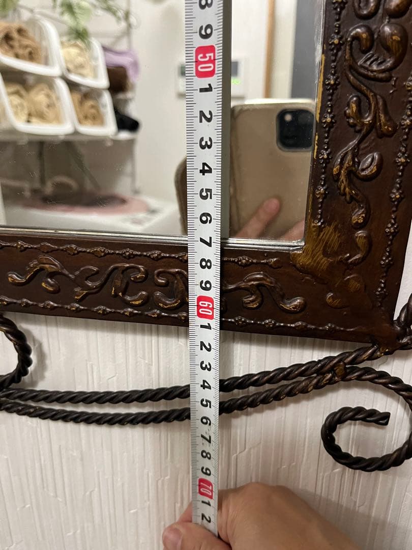 アンティーク 鏡 アイアン 金属加工