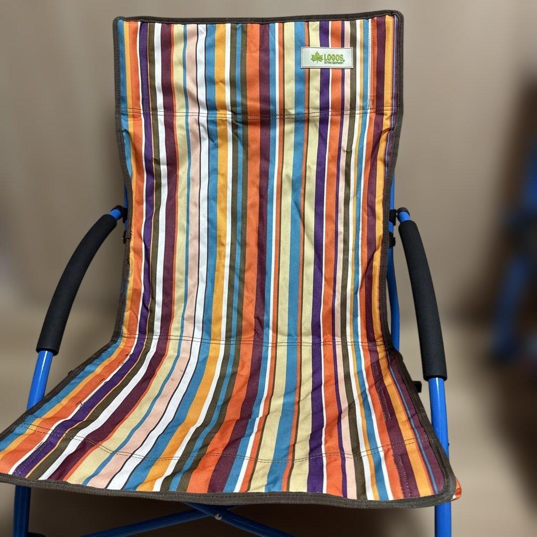 ロゴス　LOGOS. ストライプあぐらチェア イス