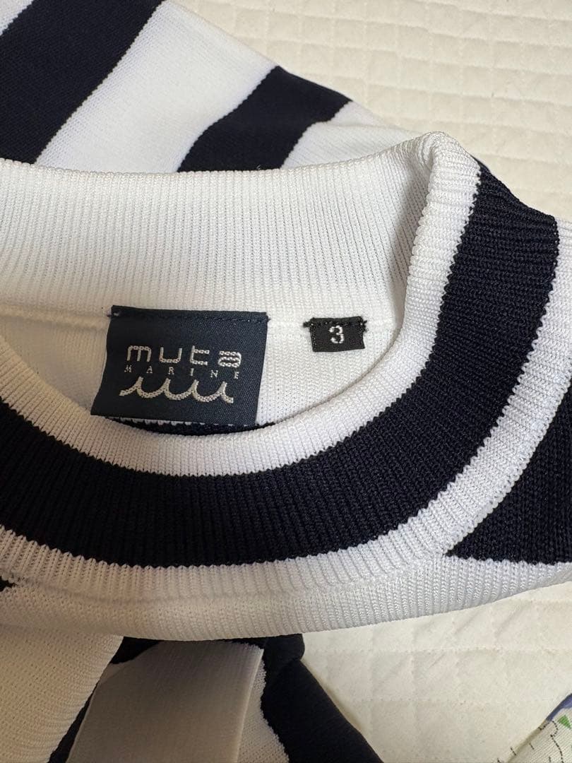 《美品》muta MARINE GOLF ボーダーニットワンピース ゴルフウエア