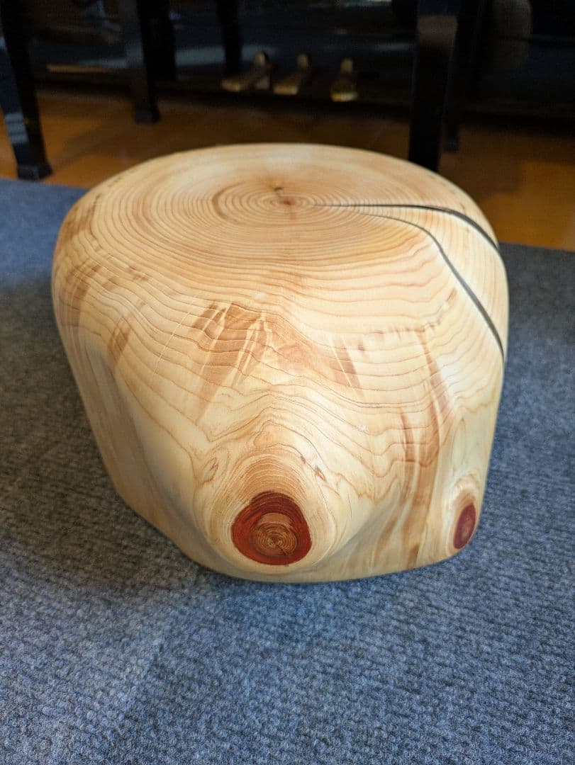 檜　丸太　輪切り　高さ約15㎝