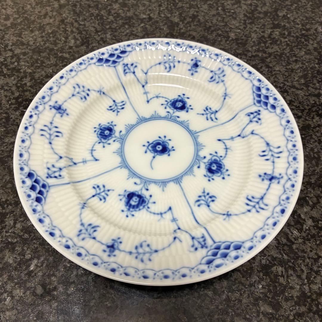 ロイヤルコペンハーゲン 574 ブルーフルーテッド ハーフレース プレート4枚