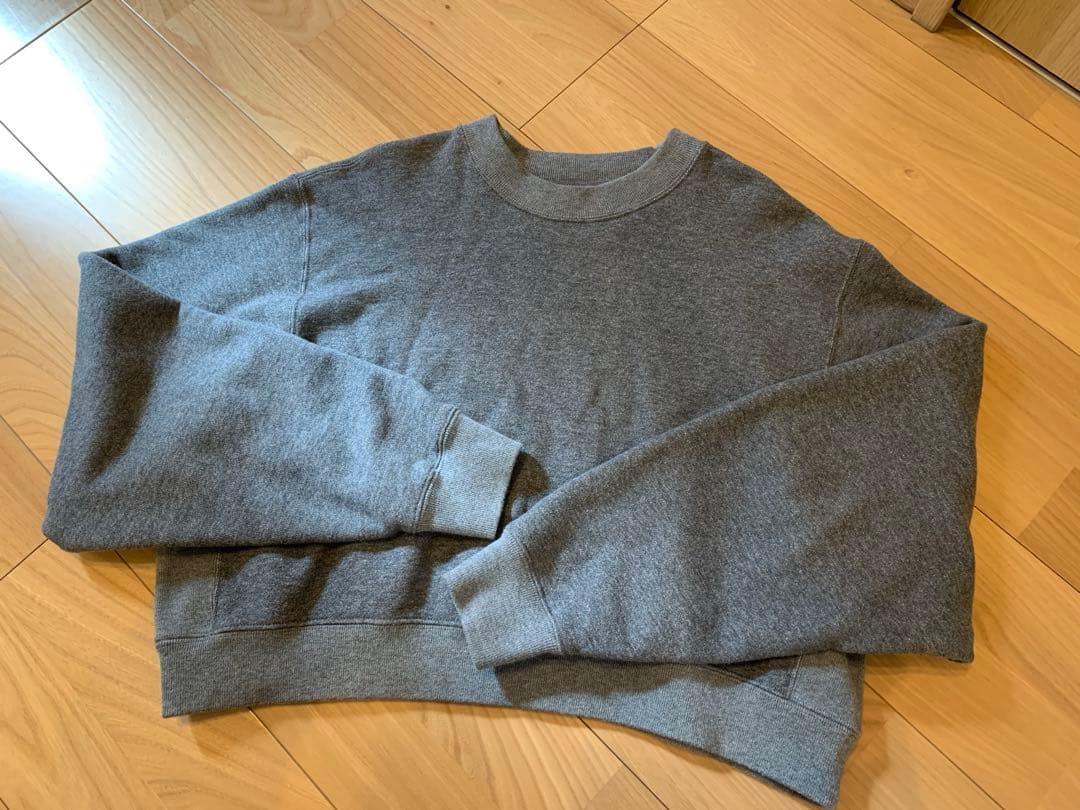 HYKE CROPPED SWEAT SHIRT グレー クロップド スウェット