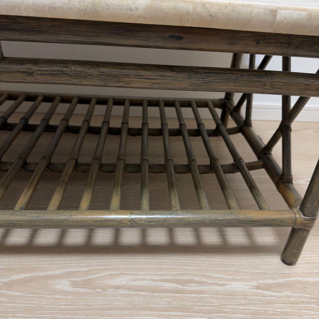 CASABLANCA カサブランカ ラタン石材天板 センターテーブル