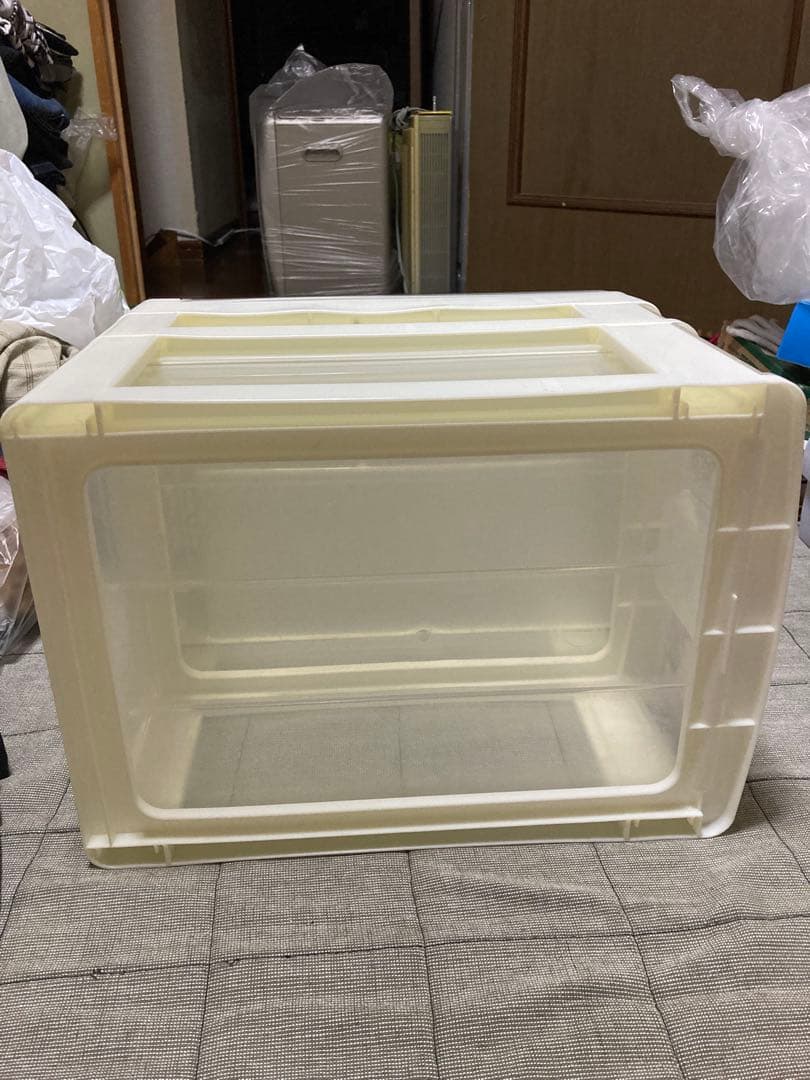 ハローキティーフラワー柄 クリア収納ボックス