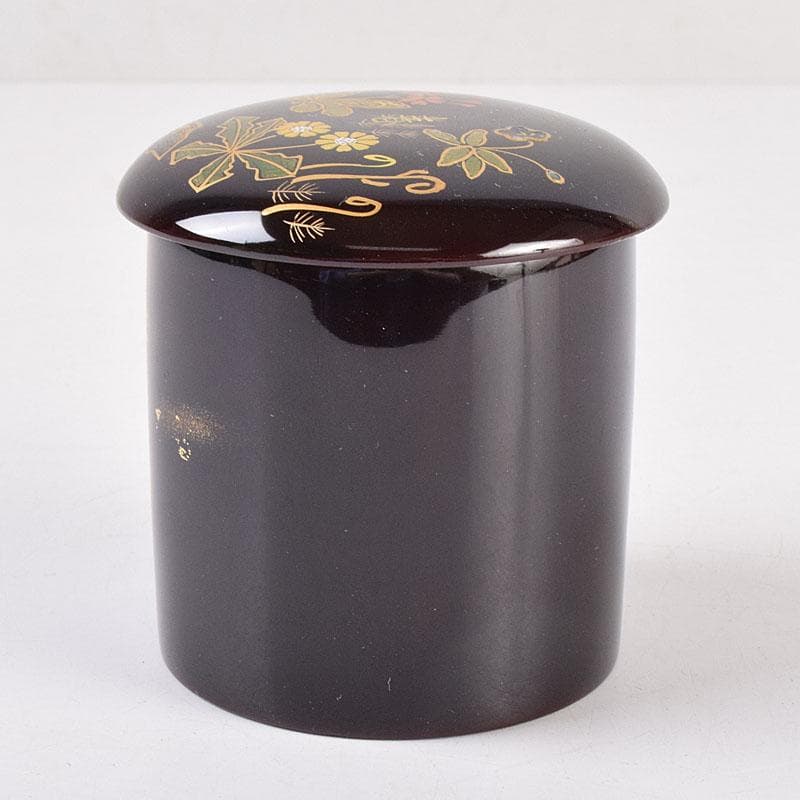 茶道具　越前塗師　宮田宗景作　螺鈿　春の若草蒔絵　金輪寺　棗　共箱　VR8993