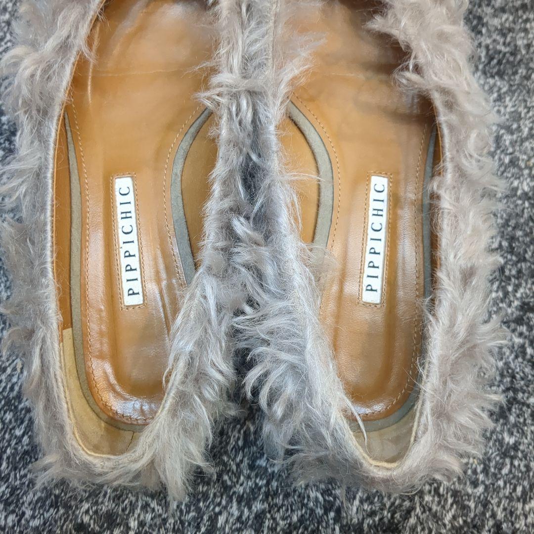 ピッピシック フラットシューズ パンプス ビジュー ファー jewelry