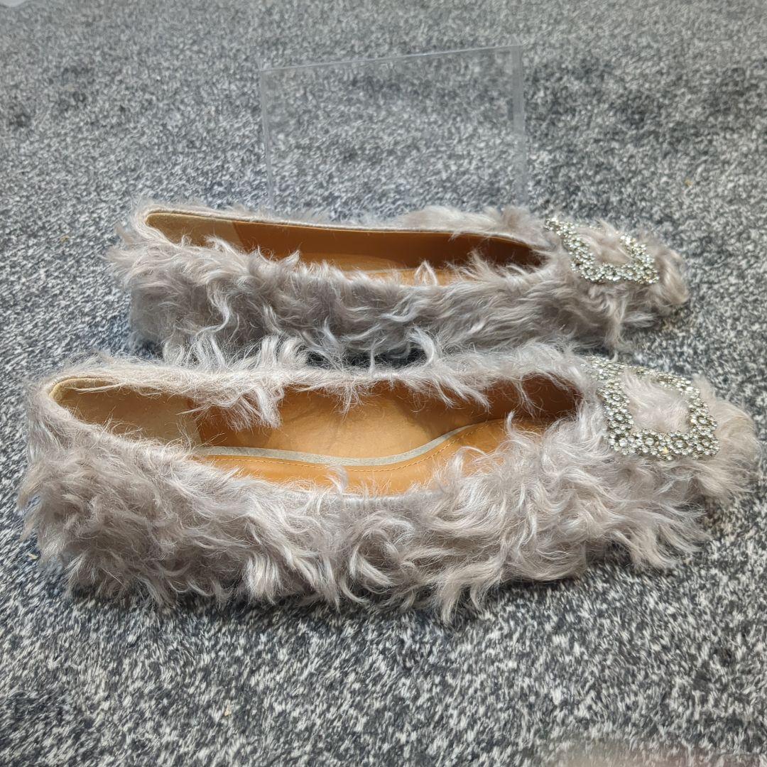 ピッピシック フラットシューズ パンプス ビジュー ファー jewelry