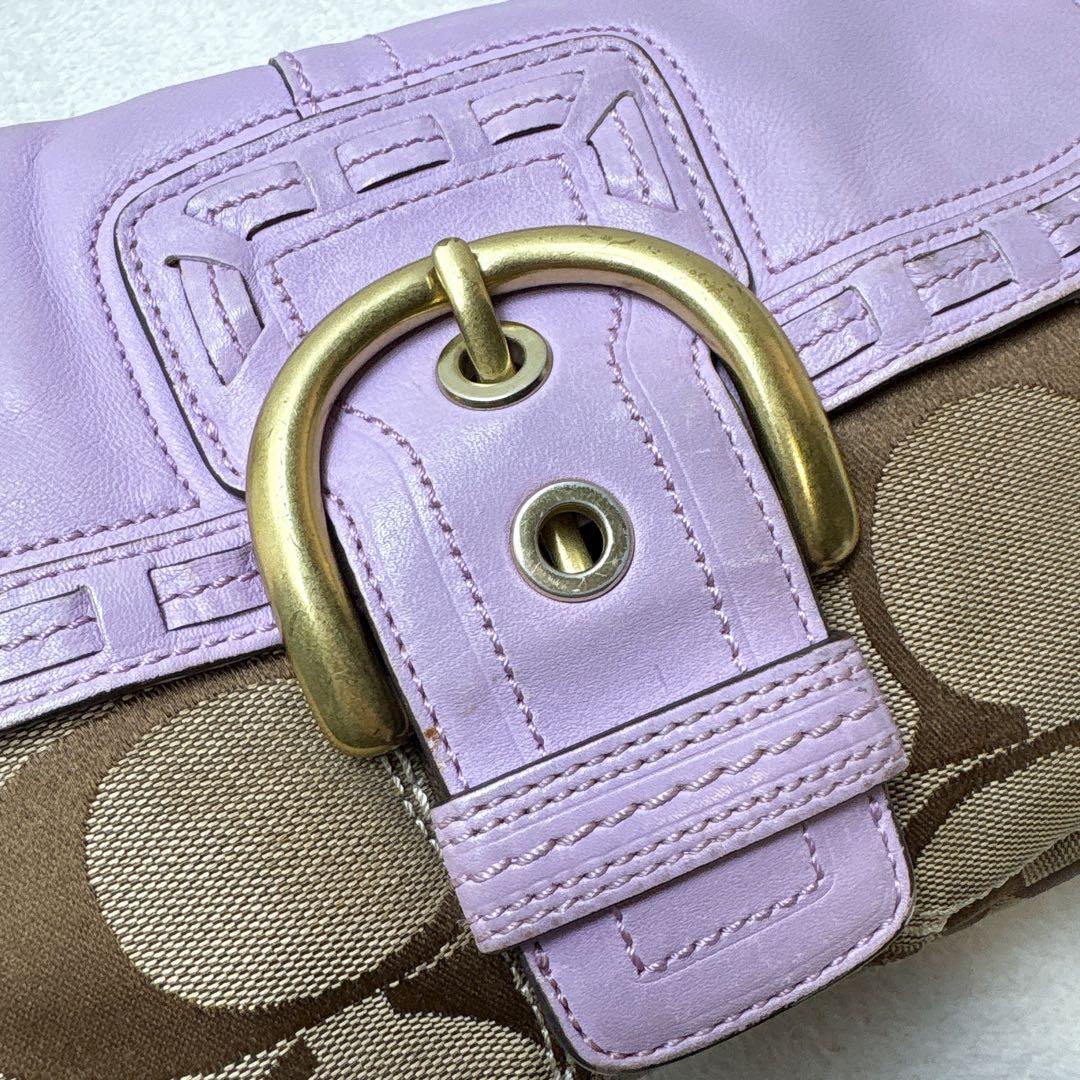 【希少✨】コーチ ソーホー ハンドバッグ パープル アクセサリーポーチ