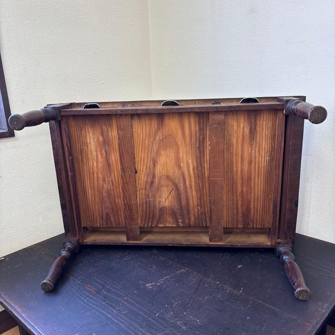 昭和レトロ 文机 ローテーブル 引き出し3杯 古家具 木製 机 ヴィンテージ