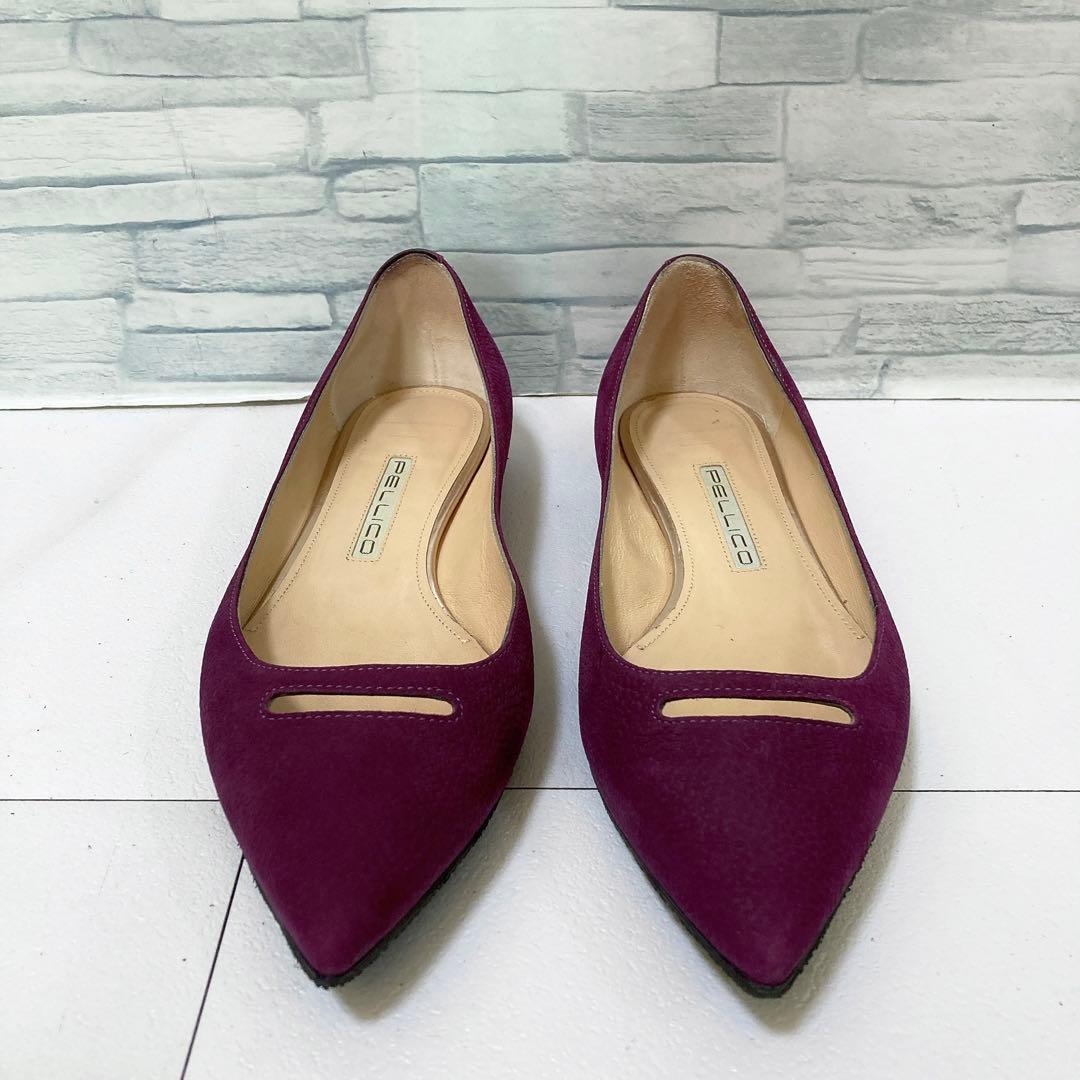 PELLICO ペリーコ アネッリ 本革 フラットシューズ 23.5 パープル系
