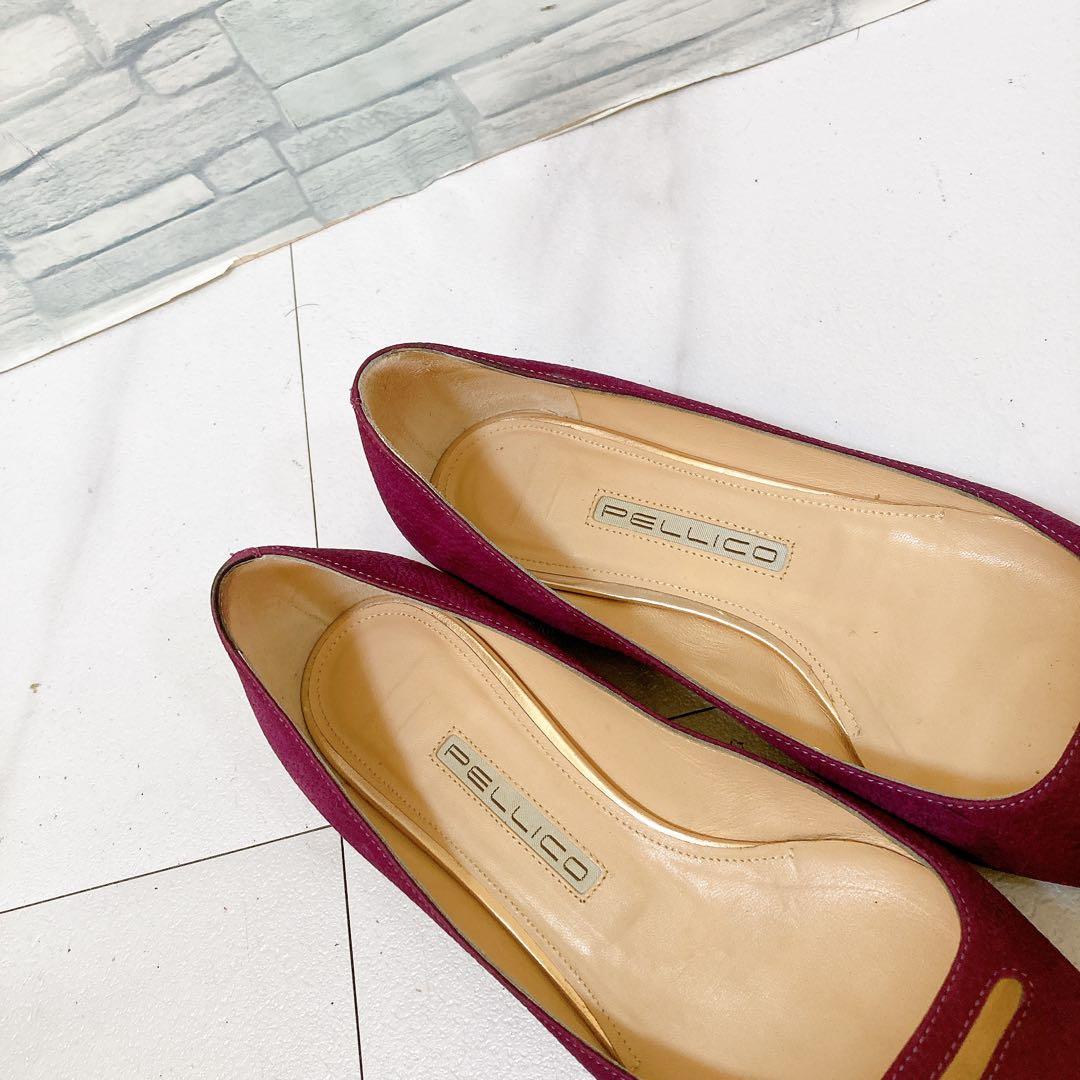PELLICO ペリーコ アネッリ 本革 フラットシューズ 23.5 パープル系