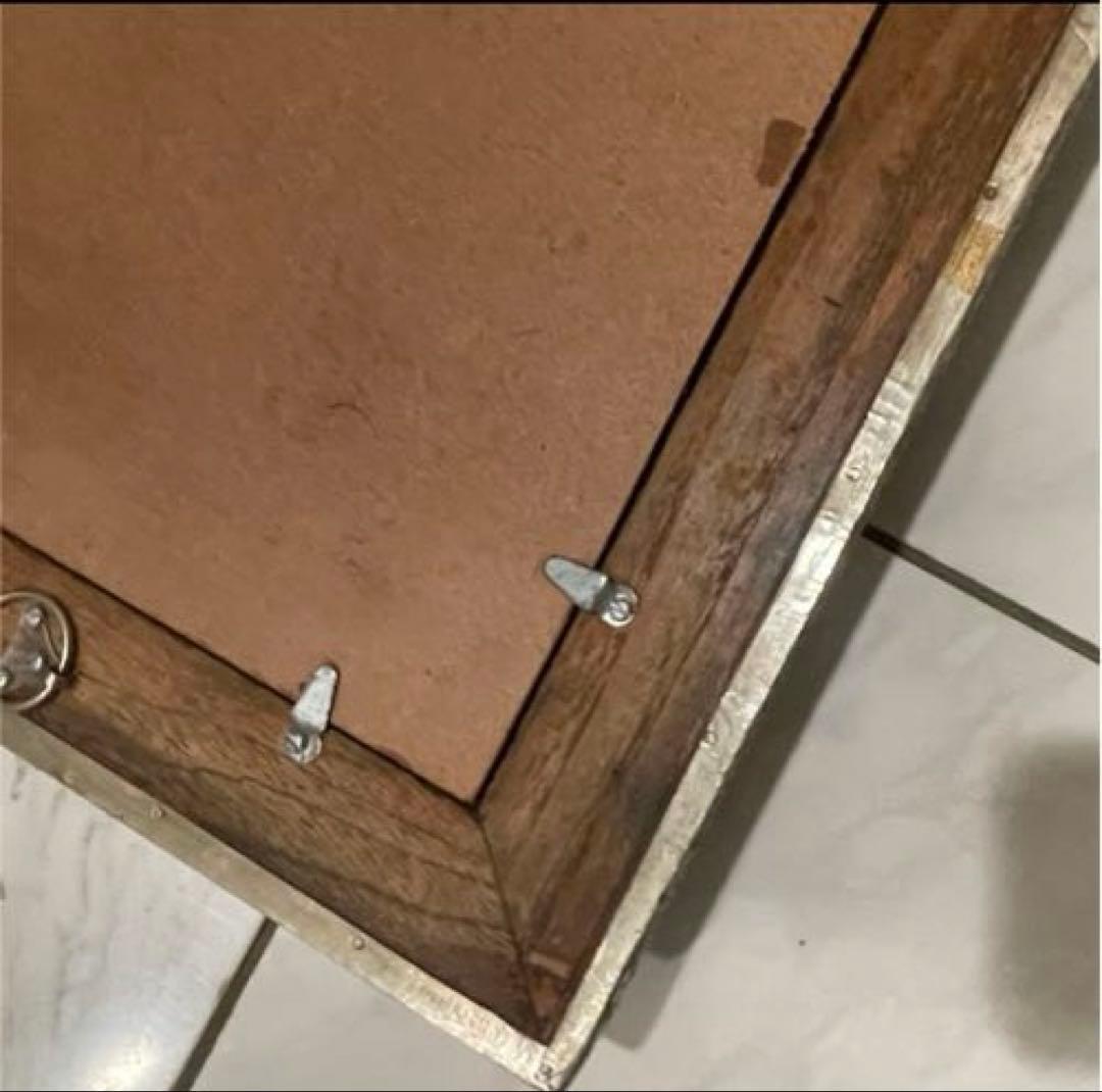 レア　壁掛け鏡 大きめ シルバー　インド　ハンドメイド