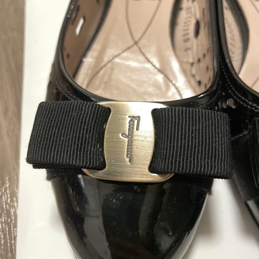 い*ご様 サルバトーレフェラガモ　リボン　フラットシューズ　23cm サイズ6