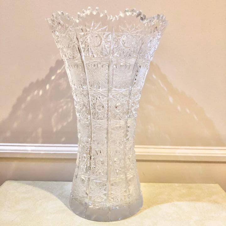 #35 ボヘミア　ガラス　花瓶　花器　Bohemia ハンドカット　クリスタル