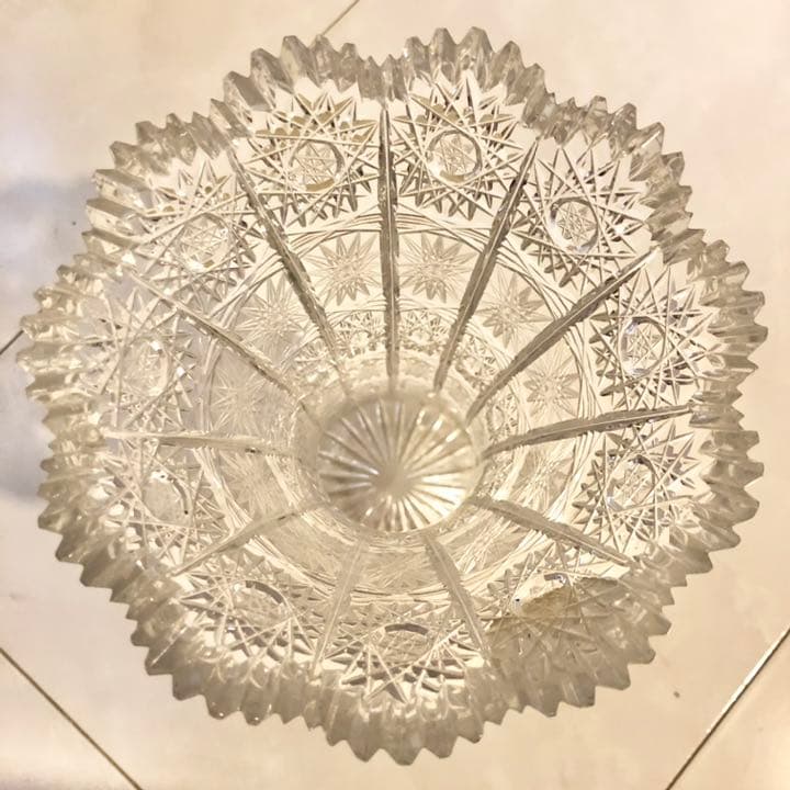 #35 ボヘミア　ガラス　花瓶　花器　Bohemia ハンドカット　クリスタル