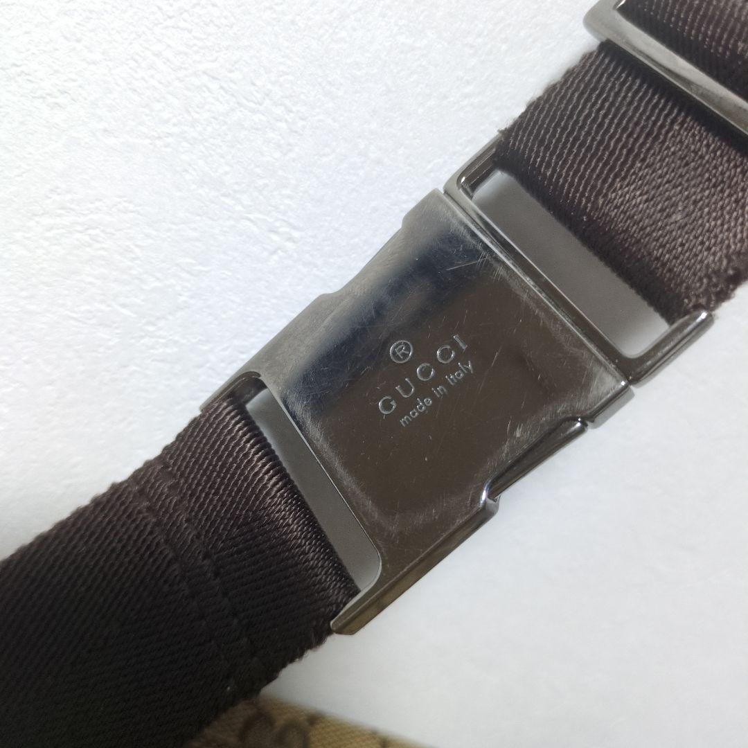 GUCCI グッチ ボディバッグ キャンバス レザー ウエストポーチ 28566