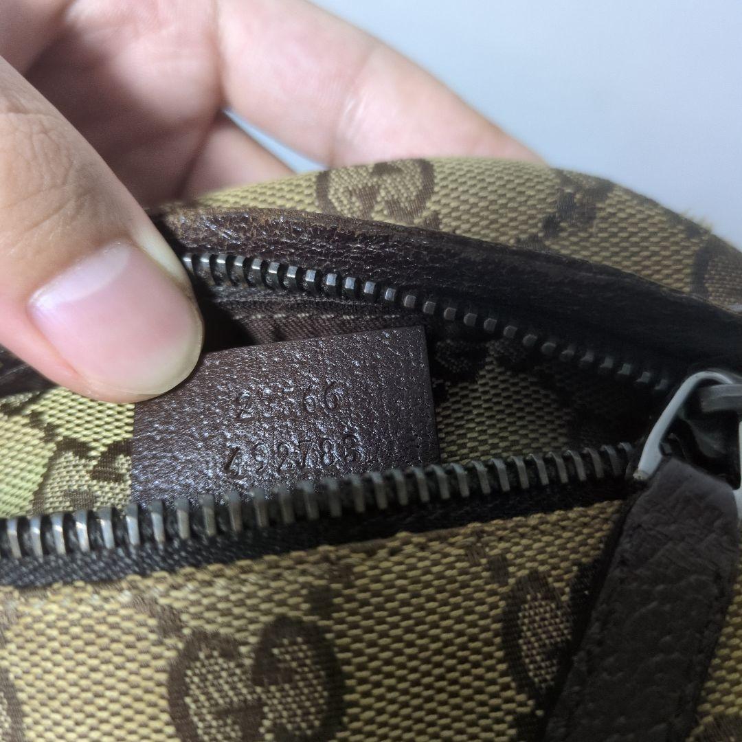 GUCCI グッチ ボディバッグ キャンバス レザー ウエストポーチ 28566