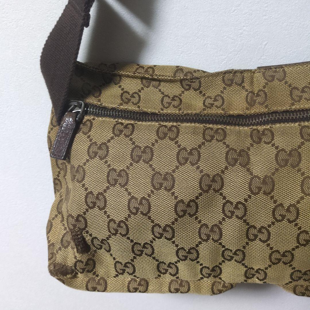 GUCCI グッチ ボディバッグ キャンバス レザー ウエストポーチ 28566