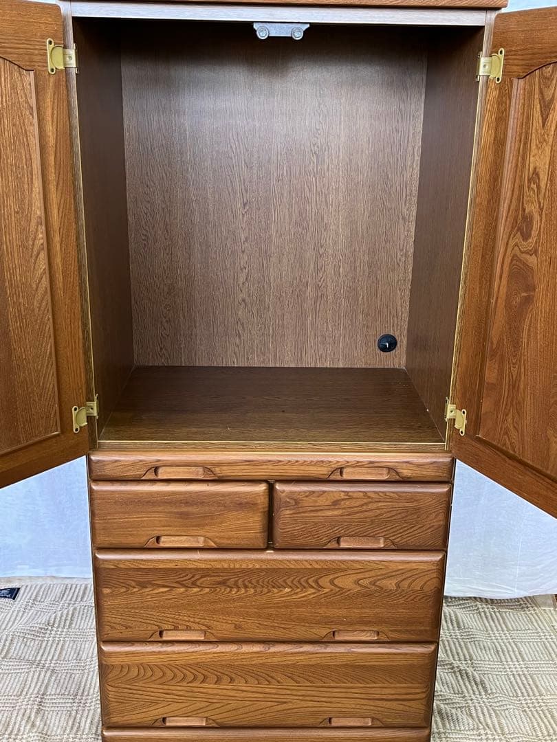 【アンティーク】天然木 キャビネット ミドル仏壇 モダン 引出し棚