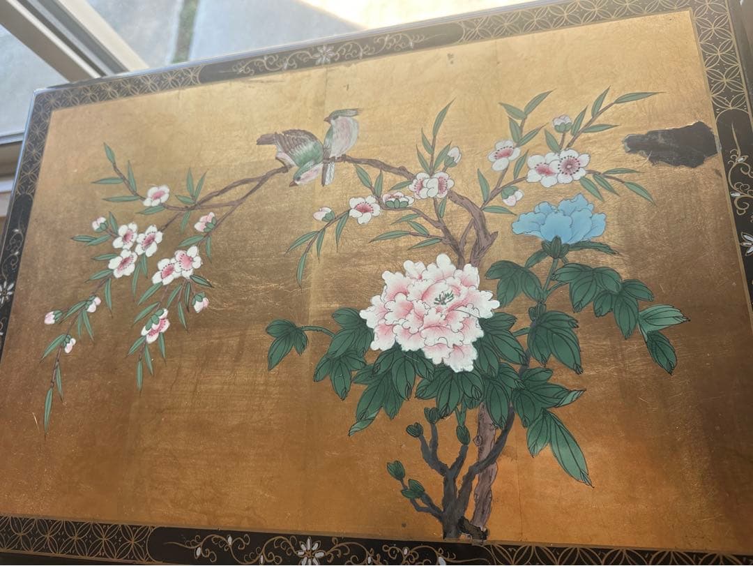 【大幅値下げ！】和風 蒔絵風 ジュエリーシェルフ ビロード張り 6段棚 店舗什器