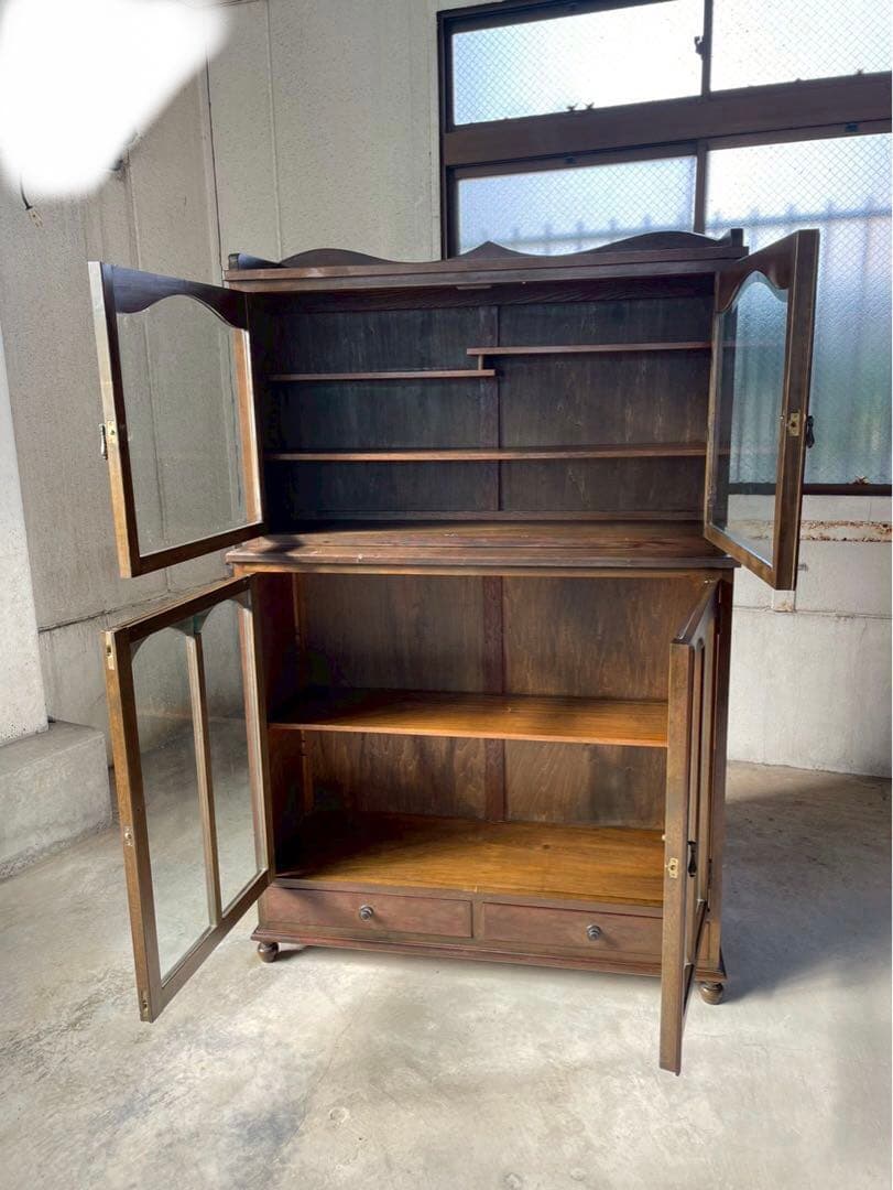 激レア‼️イギリス　アンティーク　丸足　キュリオケース　什器　キャビネット　英国