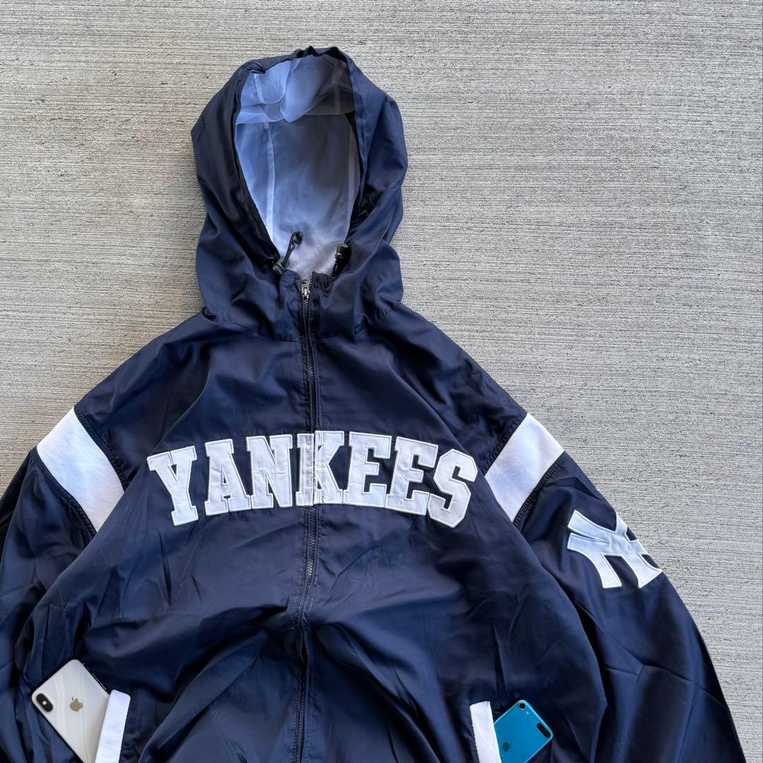 90s ny Yankees ジップナイロンパーカー　MLB nike メジャー