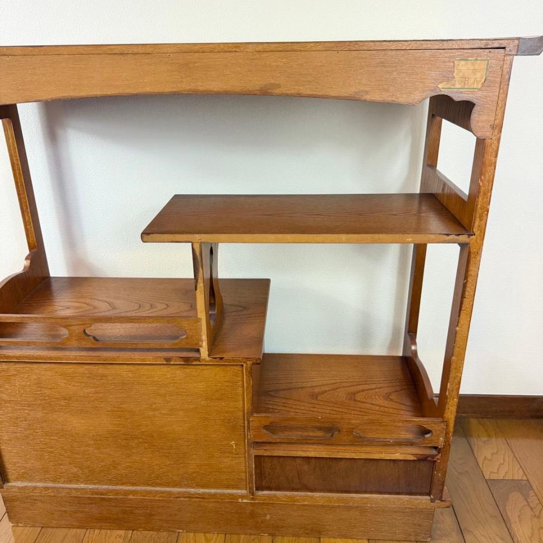 【美品】欅材 煎茶棚 茶箪笥 和家具 唐木 アンティーク　 915-1