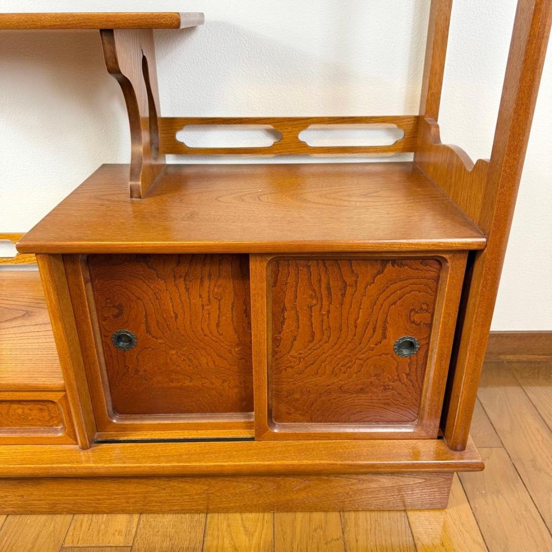 【美品】欅材 煎茶棚 茶箪笥 和家具 唐木 アンティーク　 915-1