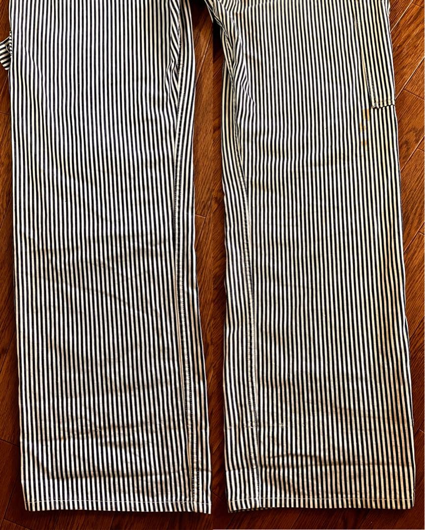 40s カーハート ハートタグ ヒッコリーオーバーオール エプロン付 34インチ