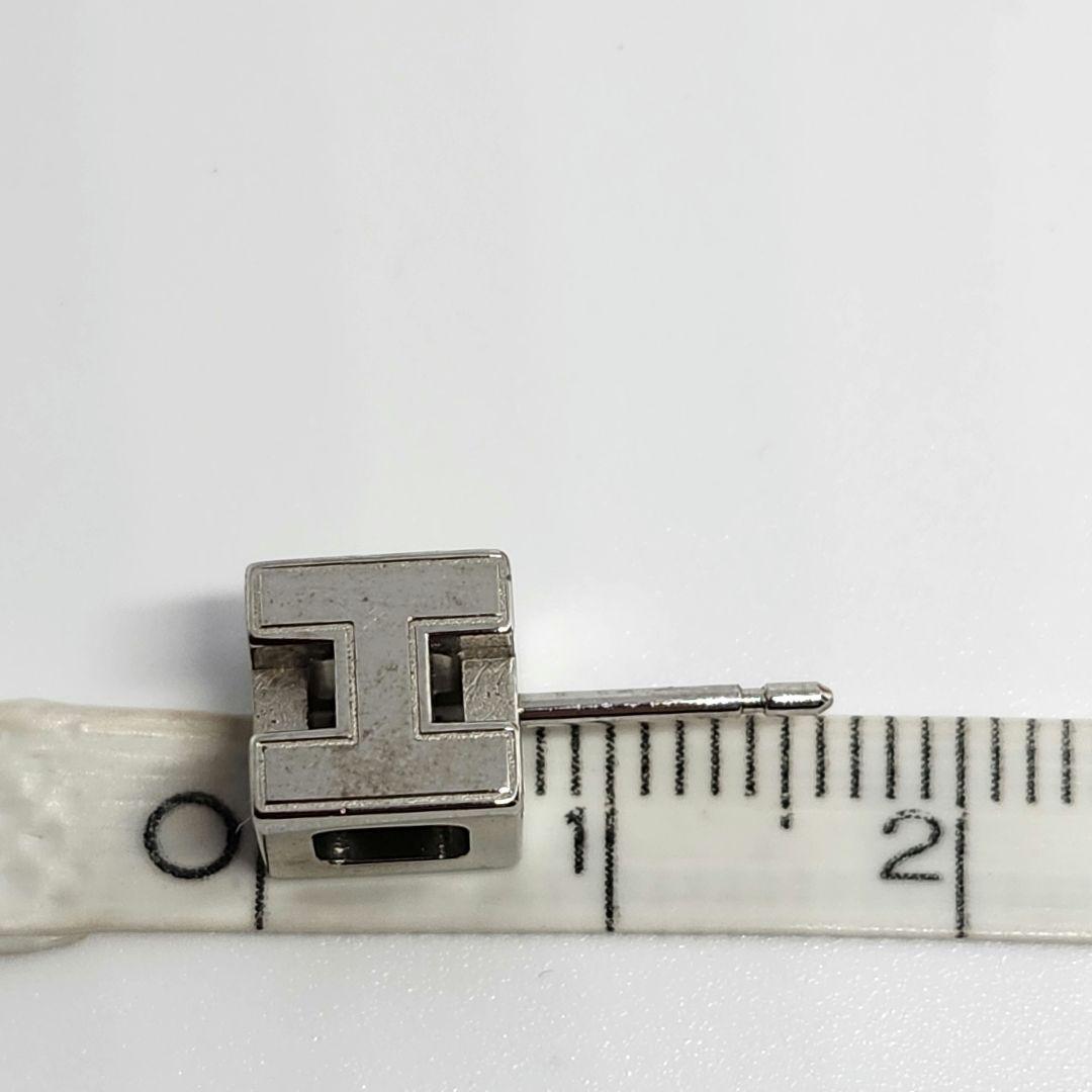 HERMES カージュド アッシュH CAGE'D H ピアス 片耳 ブラック