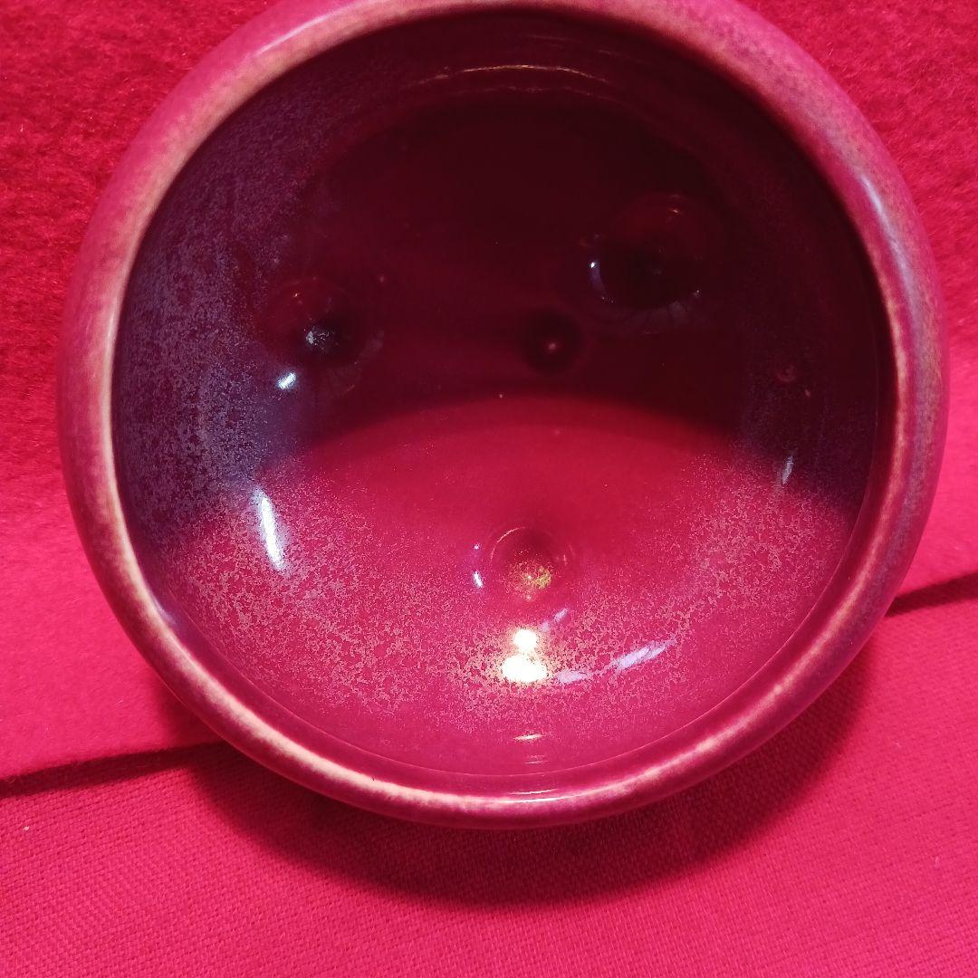 紫紅釉 陶磁器 花台 古物