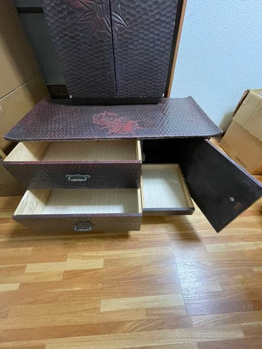 鏡台　鎌倉彫　ドレッサー　三面鏡