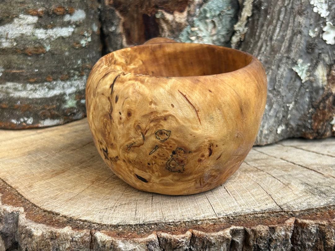 suns wood サンズウッド　手彫り　白樺　コブ　瘤　ククサ　ソロキャン野営