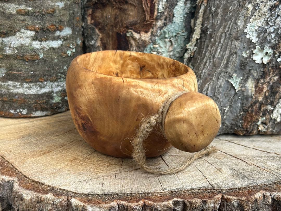 suns wood サンズウッド　手彫り　白樺　コブ　瘤　ククサ　ソロキャン野営