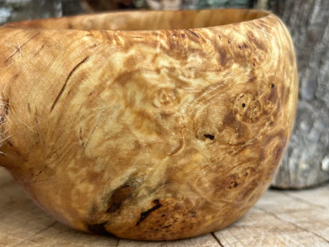 suns wood サンズウッド　手彫り　白樺　コブ　瘤　ククサ　ソロキャン野営