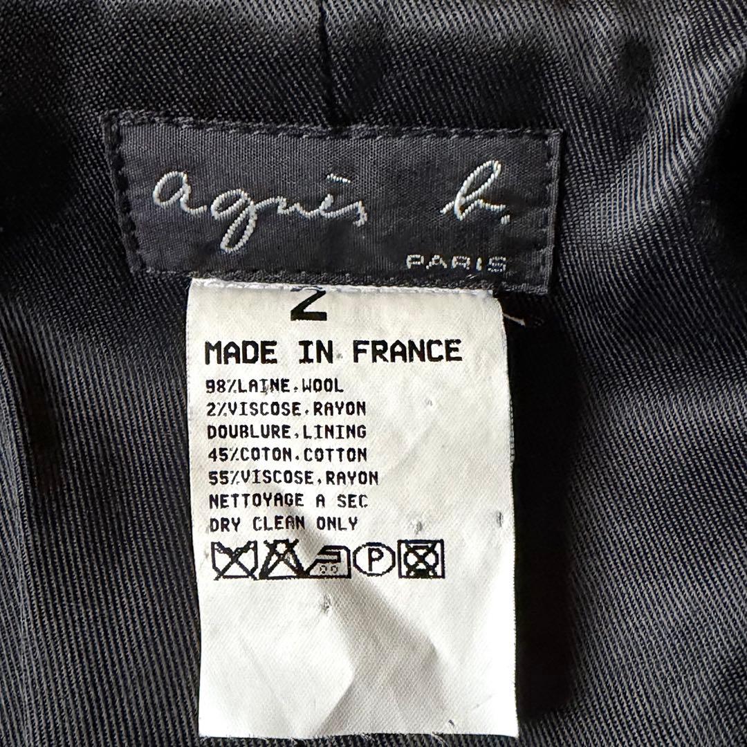 【希少】 アニエスベー フランス製 ウールジャケットコート ツイード チェック柄