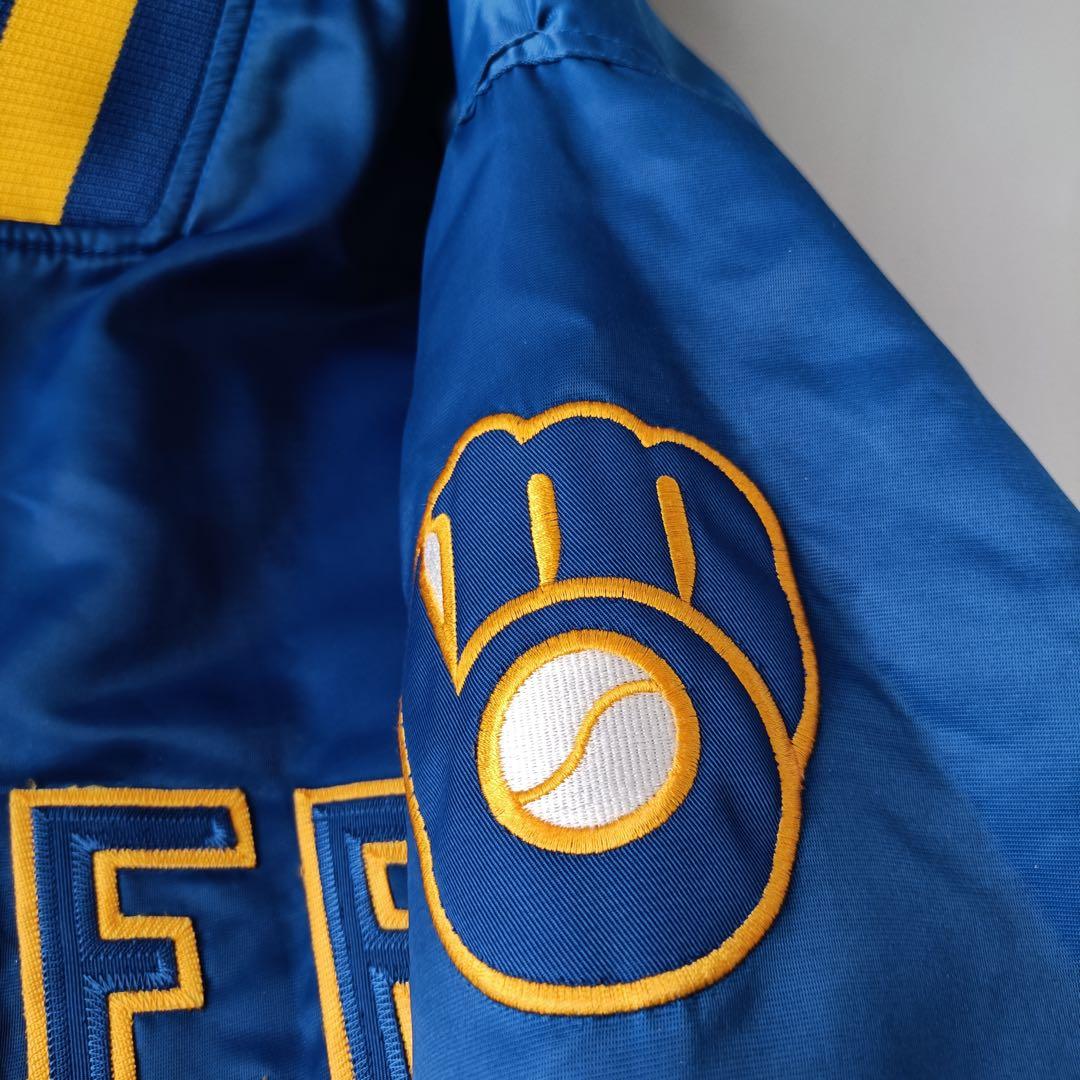 マジェスティック ミルウォーキー・ブルワーズ サテンジャケット/MLB/メンズ